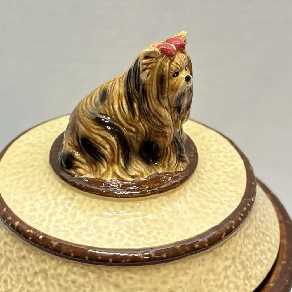 Yorkie Terrier Dog Stoneware Treat Jar Canister Tail Waggin Bradford Exchange 07